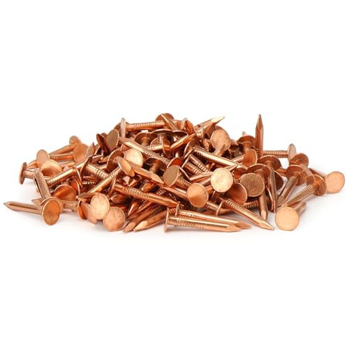 1 Inch Copper Nails, 125Pcs, 99.9% Pure Copper Nail for Roofing Finish, Furniture, Boat, Stump Remover, Industry, DIY Length: 1 Inch x 125 PCS x Dia. : 0.12 Inch
