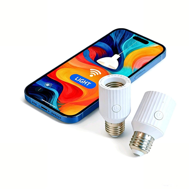 LoraTap Smart Wi-Fi Light Bulb Socket Adapter, Voice for Alexa/Google, Smart Life App Group & Timer, 60W Max, Incandescent Compatible, E26/E27, 2 Pack