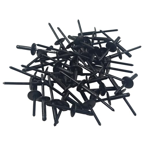 60PCS 3/16" x 4/5" （4.8 * 20 * 16MM）Tri-Fold Exploding Pop Rivets, Large Flange Aluminum Blind Rivets for Kayak, Marine, Automotive Applications, (Black） 4.8*20*16MM Black