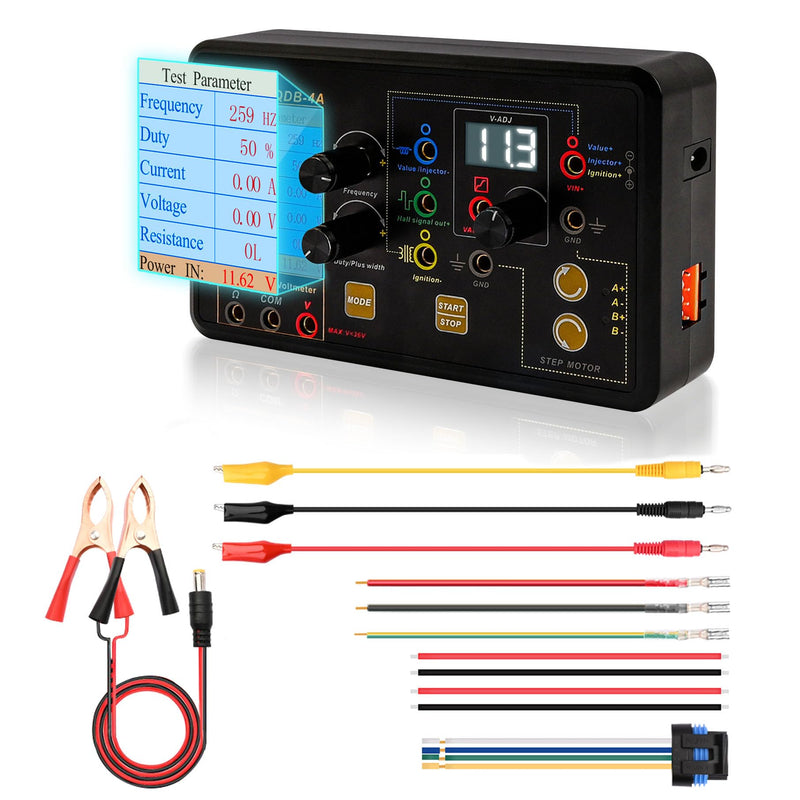 QDB-4A Ignition Coil Tester, Drive Automobile Ignition Coil Tester Injector for Test Solenoid Valves Idling Stepper Motor Instrument Car Fault Detector