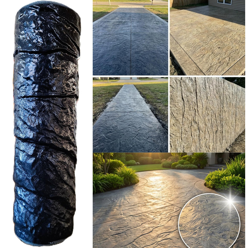 Best Italian Slate Stamp Roller, Concrete Stamping Texture Roller & Masonry Form. This 9",1/8" x 2,3/4", Slate Concrete Roller, Offers Beautiful Designs for Driveways, Patios, Walls, Walkways, & More