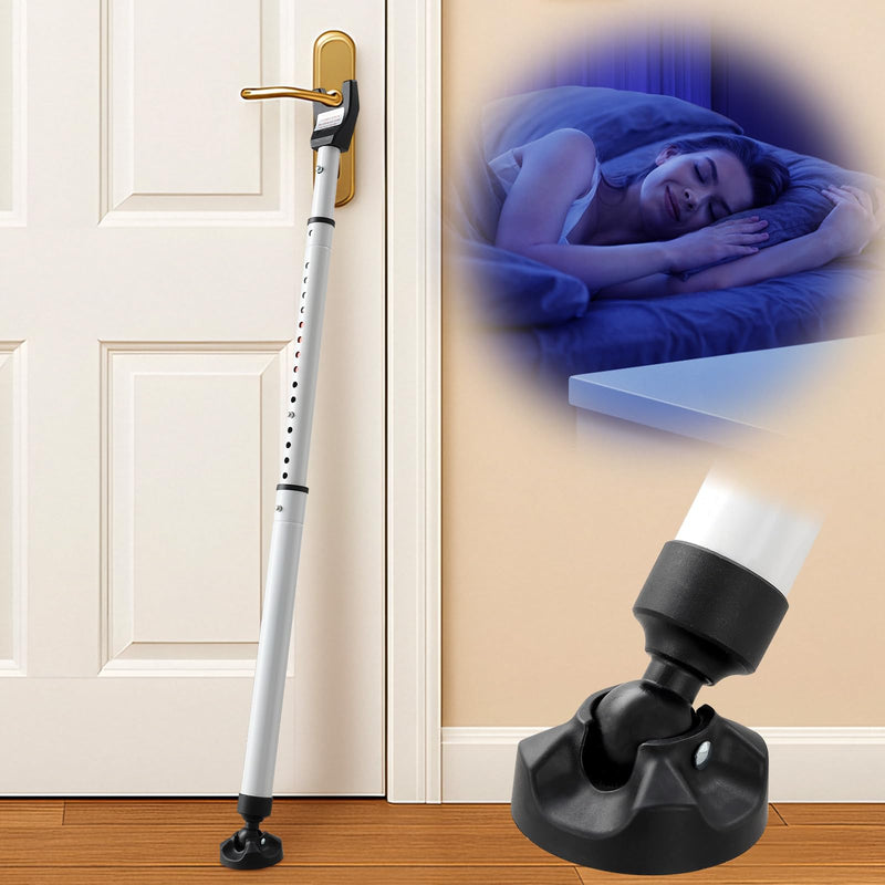 3-in-1 Door Security Bar with Heavy-Duty Metal, Adjustable 16"-41.7" Door Lock Stick,Sliding Patio Door Security Bar with 2.8" Non-Slip Base for Home,Apartment,Travel Safety–Portable Door &Window Lock White