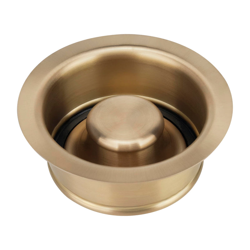 Champagne Bronze Sink Garbage Disposal Flange and Stopper for Kitchen - Fit 3.5" Standard Sink - 304 Stainless Steel Champagne Brushed Gold Brass - Compatible with Delta Faucet