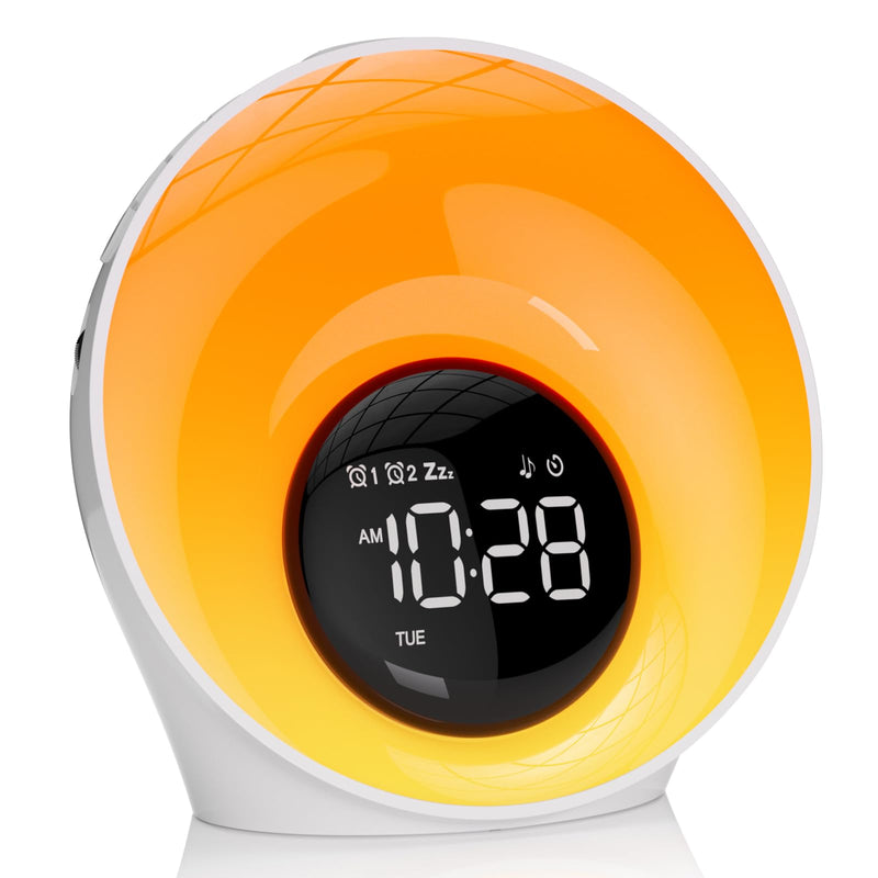 Wake Up Light Sunrise Alarm Clock, White Noise Sleep Sound Machine with 30 Soothing Sounds, Night Lights, Dual Alarms, Snooze, Timer, Bedside Lamp, Christmas Gift for Women, Kids, Heavy Sleepers Large