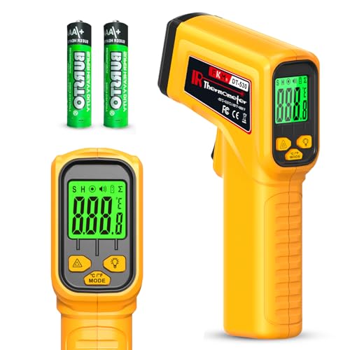 FKM Infrared Thermometer Gun Non-Contact Laser Temperature Gun,-58°F~986°F Yellow