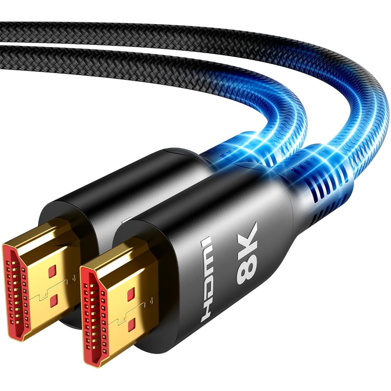 Highwings Long HDMI Cable 30FT, 8K 4K HDMI 2.1 Cord Ultra High Speed[48Gbps 8K@60Hz 4K@120Hz], Heavy Duty, Flexible,Braided, eARC, HDCP 2.2&2.3, HDR 10-Compatible with HDTV,Projector,Monitor and More 30 feet