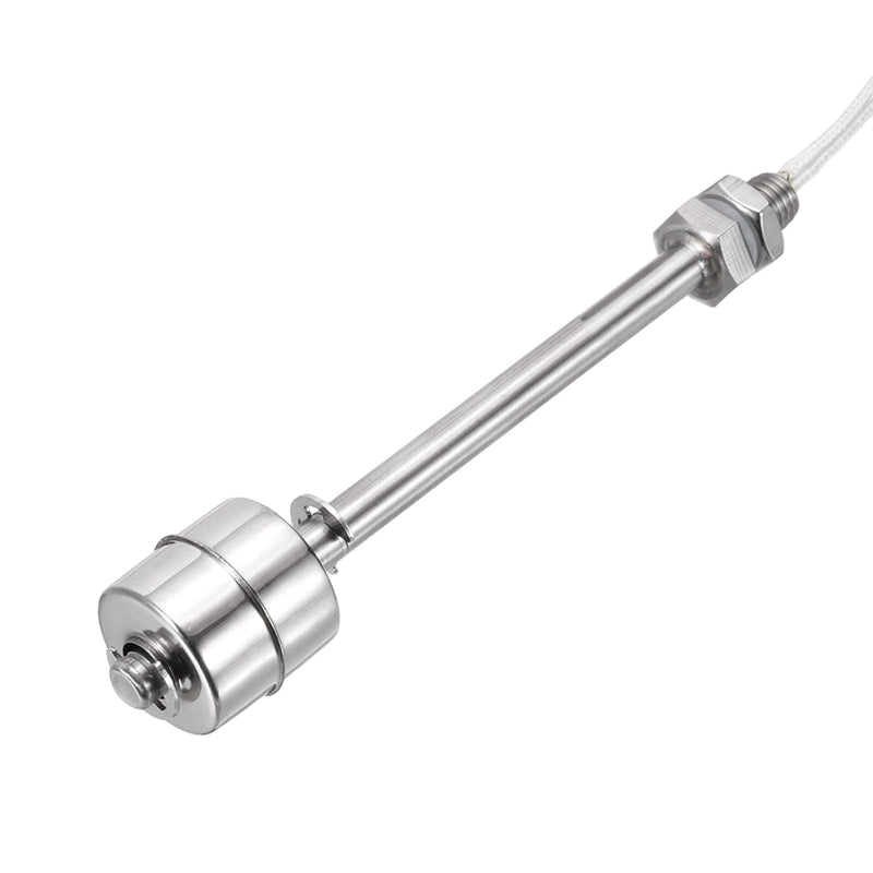 MECCANIXITY Stainless Steel Float Switch, 75mm Rod 110V DC 0.2A Vertical Water Level Sensor M10 Thread Single Tank Liquid Level Controller for Pump/Alarm 1 Pcs
