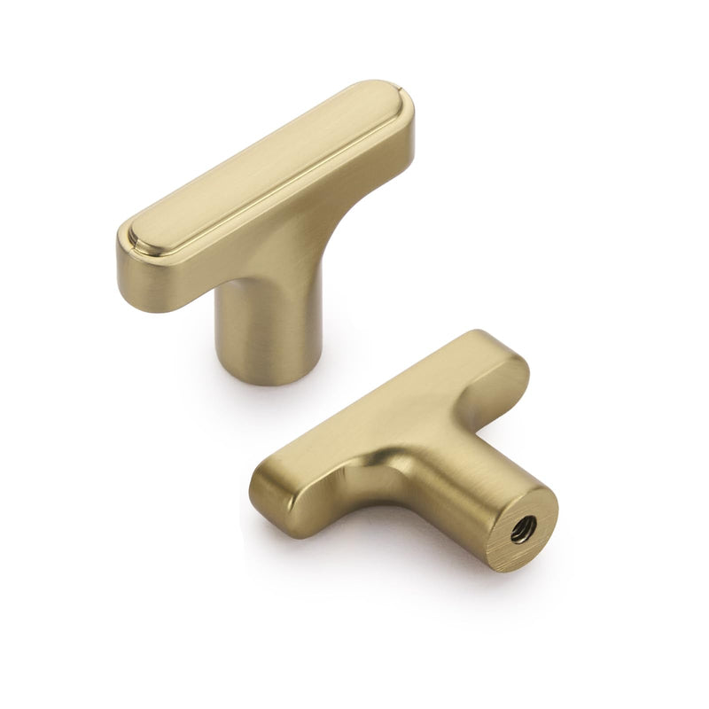 Lardmon 10 Pack Champagne Bronze Cabinet Knobs Rectangle Drawer Knobs Modern Single Hole Cabinet Pulls Solid Cabinet Handles Drawer Pulls Heavy Duty Kitchen Hardware for Dresser Cupboard Wardrobe