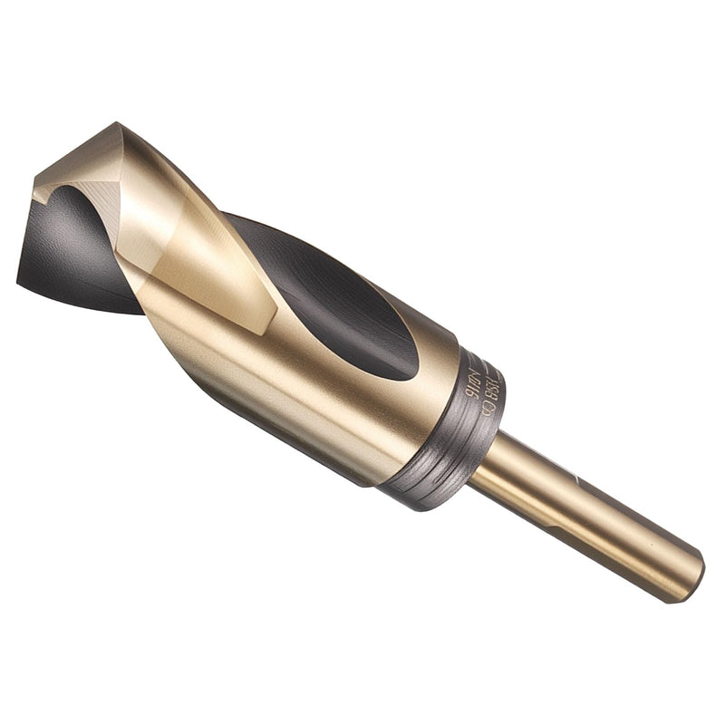 METALLIXITY Drill Bit (1-5/16"), 1/2" Reduced Shank 3-Flat M35 5% Cobalt HSS 135° Point Angle for Stainless Steel DIY Projects Tool Black and Gold 1-5/16" (33.338mm) 1/2"