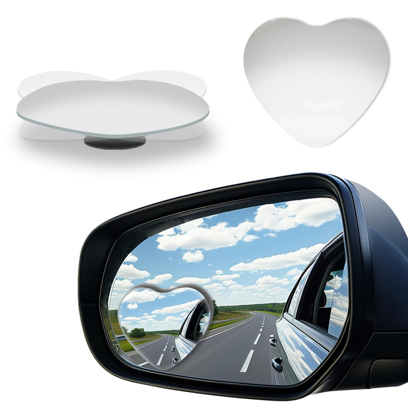 2 Car Blind Spot Mirrors, 8cm Frameless Convex Glass Mirror - 360° Adjustable Wide Angle Rearview Side Mirror for Safe Driving