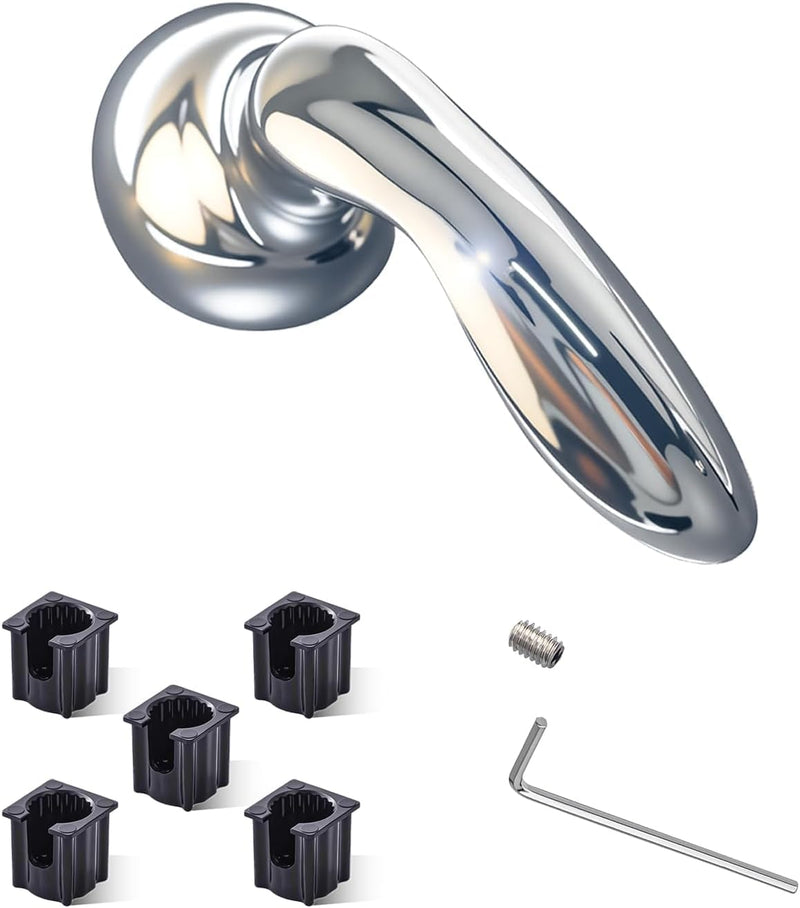 1046987 Shower Faucet Handle Replace for Kohler 1046987-CP ，with 5 Pcs1060514 Handle Insert and The Matching Screw Wrench, Polished Chrome
