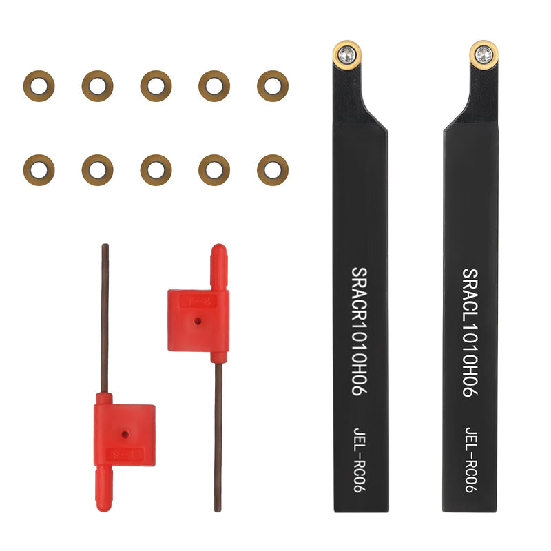 3/8"10mm Indexable Lathe Turning Tool12Pcs Kit- 2Pcs Metal Lathe Tools Holder Set with 10Pcs Round Carbide Insert Turning Inserts for Turning Grooving Boring Threading Cutting 2pcs 3/8" 10mm Sracl/R Shank +10pcs Inserts