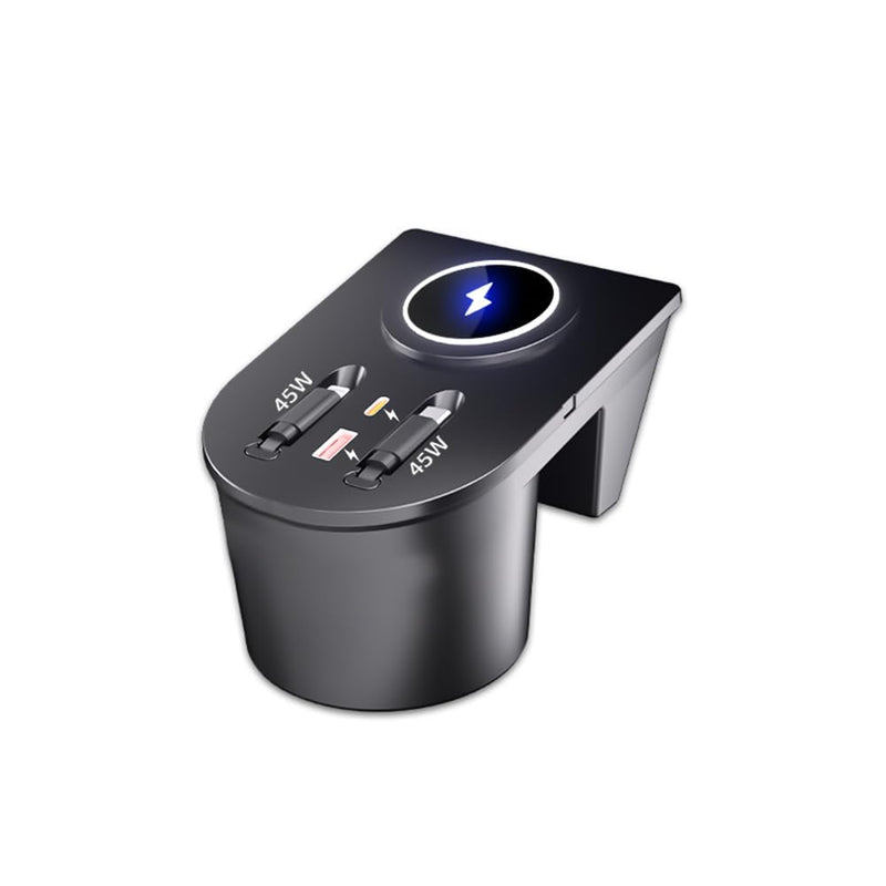 USB Hub Car Wireless Charger Mount for 2021 2022 2023 2024 2025 Toyota Sienna accessories, Mobile phone charger，45W Fast Charging Center Console Dash (Model B)
