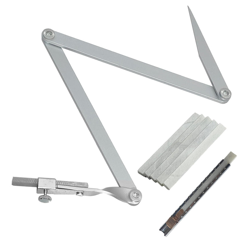 Contour Radius Marker - Up to 24" Radius, Aluminum Radius Marker with 5 Soap Stone & SoapStone Holder, Foldable Pocket-Size Standard Radius Marking Tool 1 Count (Pack of 1)
