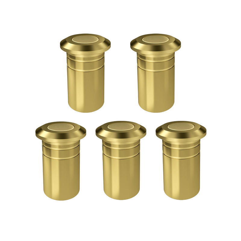 TOGU Door Latch Dust Protector,SUS304 Stainless Steel Dust-Proof Security Lock Inserts,Flush Bolt Dust Proof Door Strike for French Doors,Composite Doors,Wood Doors,Satin Gold Finish,5 Packs 14mm-5pcs Satin Gold