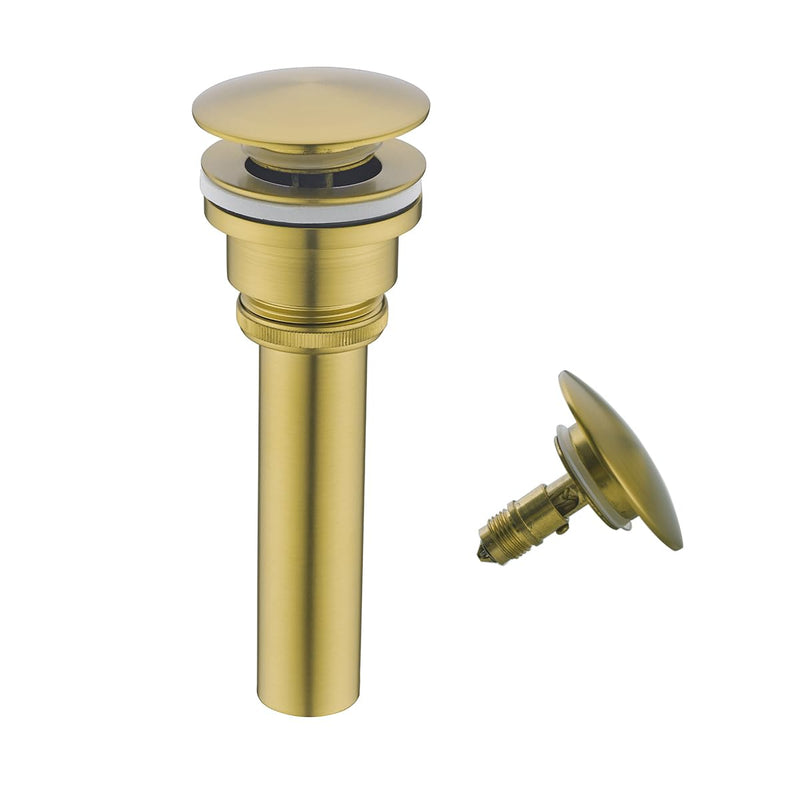 Bathroom Sink Drain With Overflow and Without Overflow Vessel Sink Lavatory Vanity Dual Use Pop Up Drain Stopper,All Metal Rustproof Brass and 304 Stainless Steel,Champagne Bronze Champagne Bronze