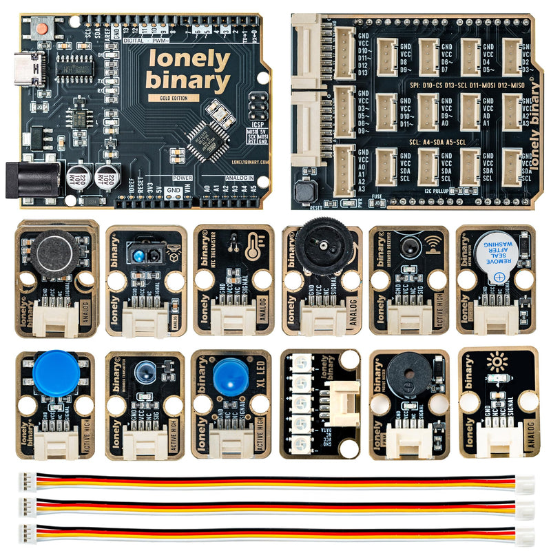 TinkerBlock UNO R3 Starter Kit with 12 Plug-in Sensor Modules, ATmega328P, Extension Board, Compatible with Arduino IDE, STEM & Electronics Learning-No Wiring Needed- Video Tutorials Uno R3 Starter Kit –12 Sensor Modules