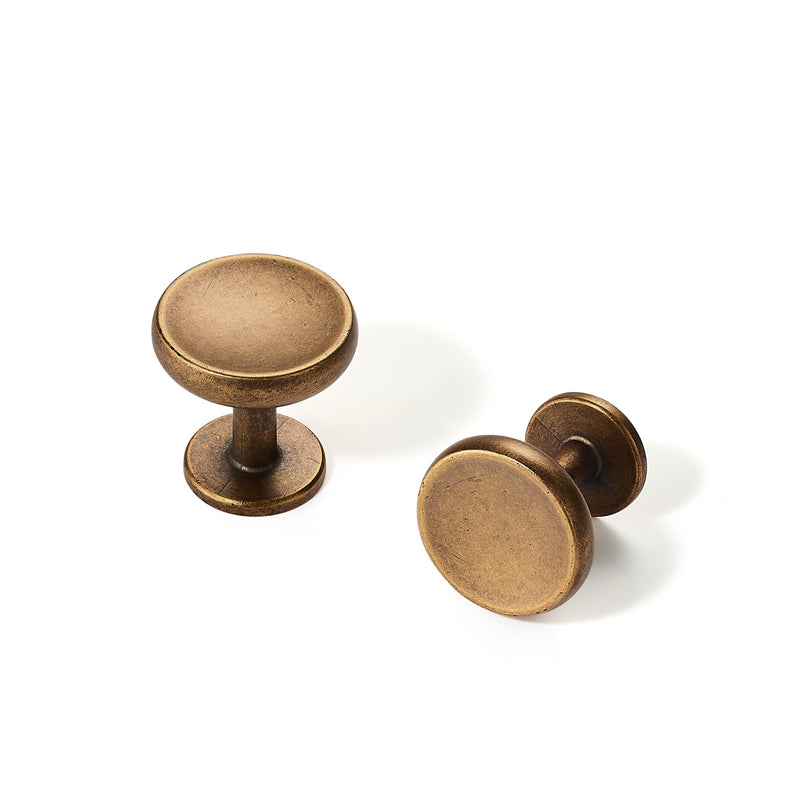 Sailing 10 Pack Cabinet Knob- Antique Brass Cabinet Handles Kitchen Cabinets Bedroom Dresser Drawer Handles Knobs 1.26"(32mm) Diameter Knob-10Pcs