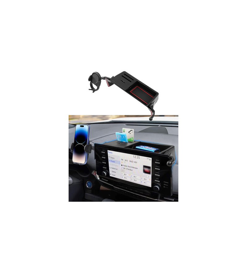 Autorder Car Phone Holder for 2021-2024 Toyota Sienna Accessories Center Console Dash Organizer with Dedicated Card Coin Storage Box 360°Rotation Phone Mount Hands-Free (Only for 8'' Screen)