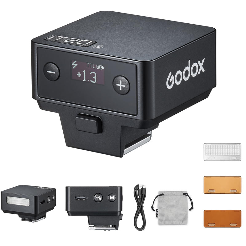 Godox IT20 C Mini TTL Camera Flash for Canon-Black | 700+ Full Power,1.5s Recycle Time,USB-C Charging, with Magnetic Diffuser & Filter Black