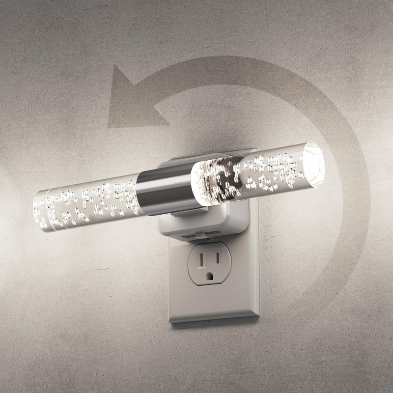 L LOHAS LED Bright Night Light, Night Lights Plug into Wall, 180° Rotating, Auto Light Sensor, Daylight White 5000K, Dimmable Nightlights for Bedroom Bathroom Hallway, 2 Pack White Base-5000K