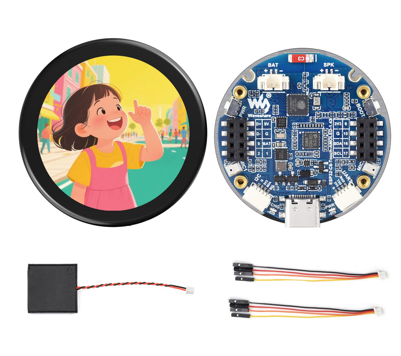 ESP32-C6 1.43inch AMOLED Round Touch Display Development Board, 160MHz RISC-V Processor,WiFi 6/Bluetooth 5/IEEE 802.15.4, 466×466 Pixels, Dual Digital Microphone Array, Support AI Speech Interaction