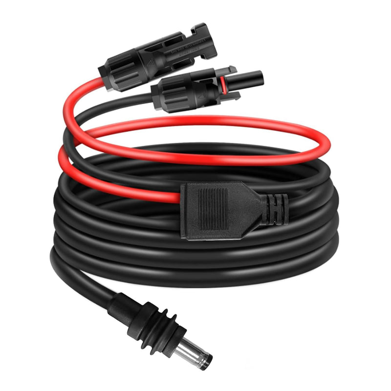 Solar Connectors to DC 5.5 * 2.1mm Extension Power Cable for Starlink Mini, Solar Panels to DC 5521 Cord Cable for Portable Power Stations & Solar Generators (25FT) 25FT