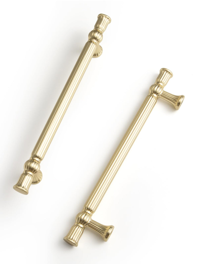 Brushed Gold Cabinet Pulls - 5 Inch(128mm) Hole Center Classic Vintage Drawer Handles Zinc Alloy,Kitchen Cupboard Bathroom Dresser Cabinet Hardware (5, Brushed Gold, 5"(128mm) Hole Centers) 5"(128mm)Hole Centers