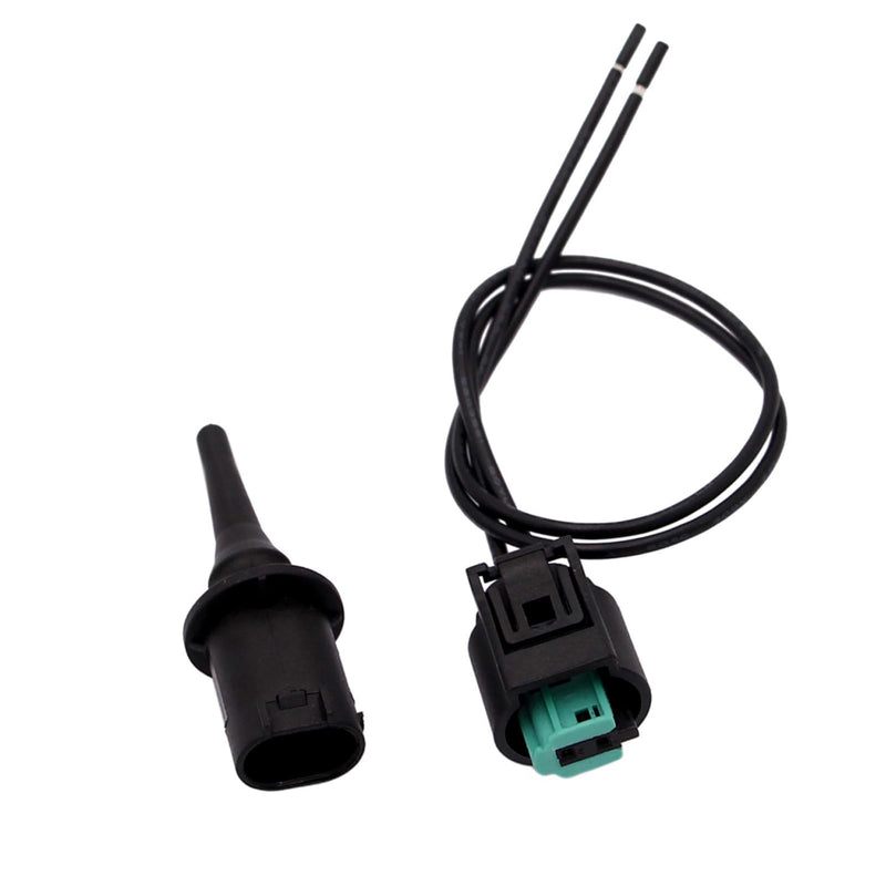 2 PCS Outside Ambient Air Temperature Sensor and Plug Kit,Import Direct Ambient Temp Sensor Connector, OEM #0075421318 0005428418 5S11829, Compatible with Benz (Black)