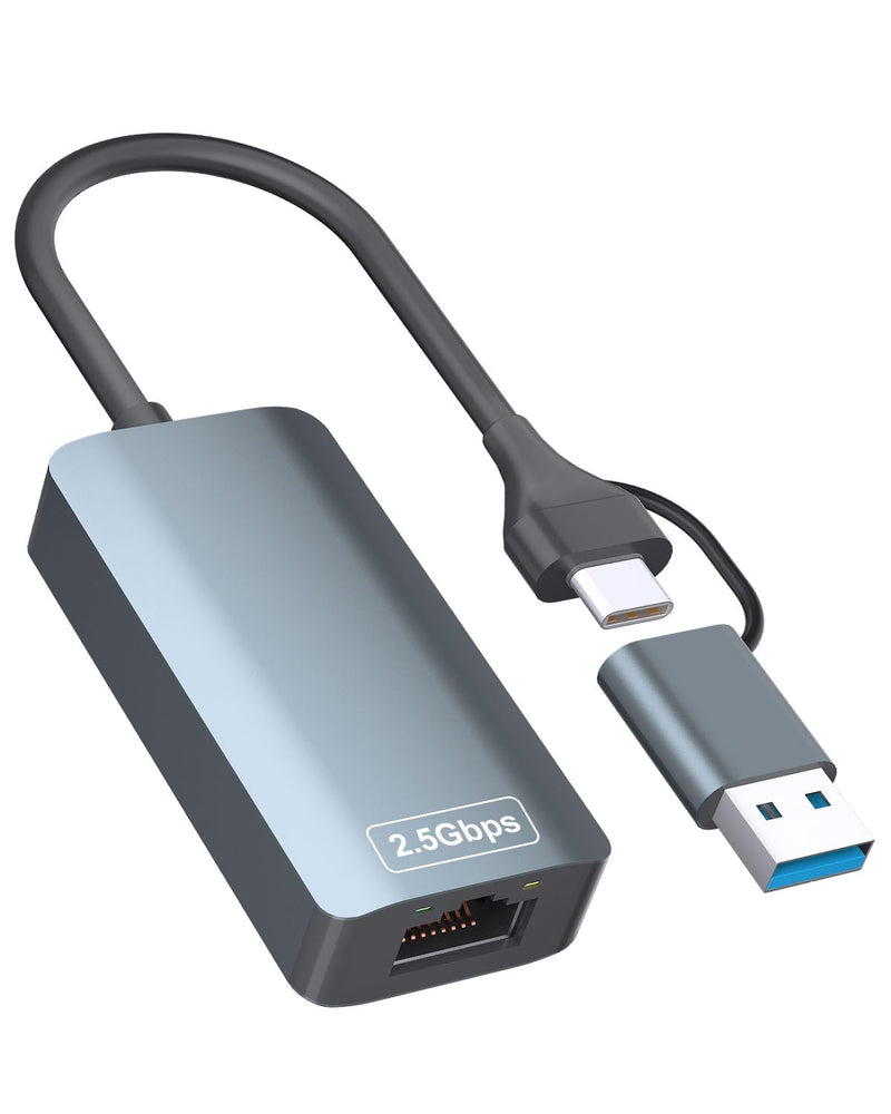 2.5gb USB Ethernet Adapter, Aluminum, Type-C to RJ45 Network Internet 2.5Gbps, 2.5G USB C to Ethernet Adapter for MacBook, iPhone 15/16 Pro Max, XPS, Surface, iPad Pro