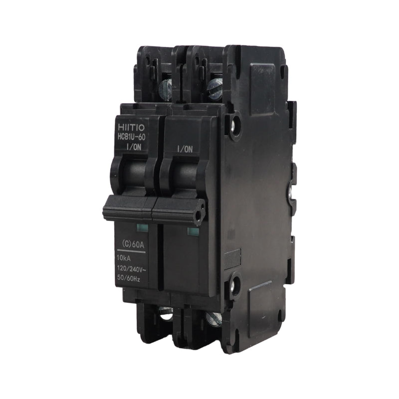 AC Miniature Circuit Breaker 60 Amp 120V/240V 2-Pole DIN Rail Mount (35mm) Circuit Breaker UL 489 Listed HCB1U-60 MCB