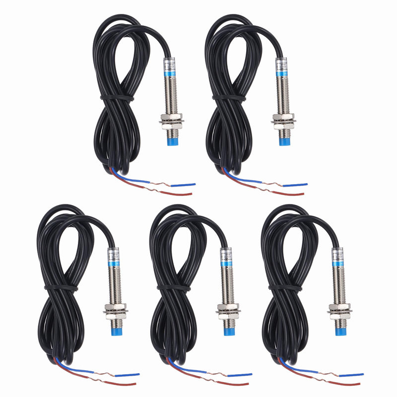 MECCANIXITY 5Pcs Inductive Proximity Sensor,PNP NO M8 DC 6-36V 300mA Proximity Switch Detector Approach Sensor 2mm 2 Wire for Industrial Automation LJ8A3-2