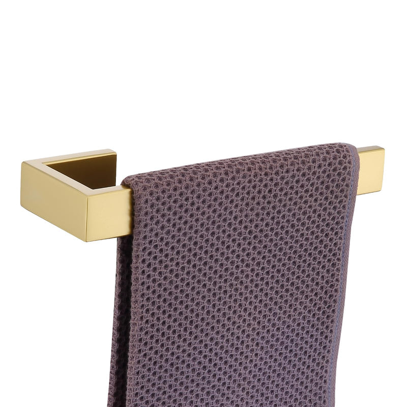 TASTOS Brushed Gold Hand Towel Holder Bath Towel Bar Bathroom Towel Ring, Wall Mount, Modern Style 1