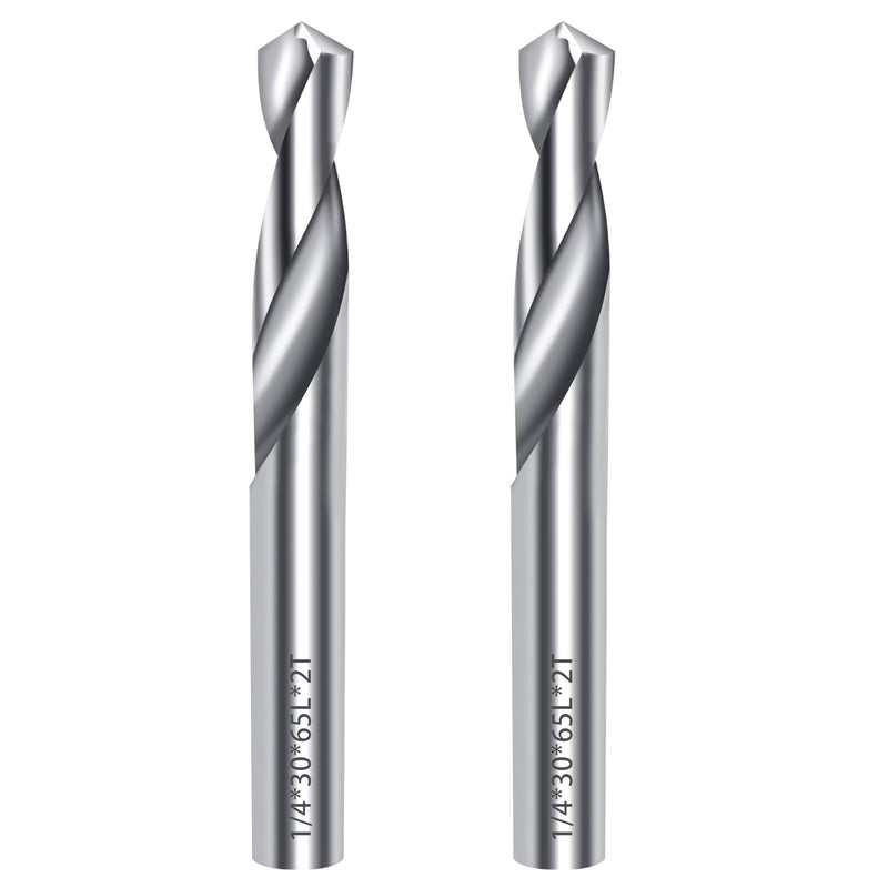 1/4 Carbide Drill Bits, Solid Carbide for Hardened Steel, Tungsten Carbide Drill Bit Set for CNC Machines Ideal for Metal Copper Alloy Cast Iron Stainless(2, 1/4 in) 2