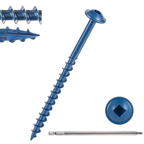 600 PCS #8 x 2-1/2” Pocket Hole Screws Exterior Pocket Screw #8x2-1/2" Blue 600