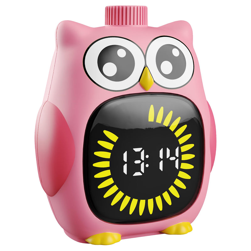 Doli Yearning Visual Timer for Kids, 99 Minute Cute Owl Digital Countdown Timer for Home School Classroom Supplies Study, Silent Time Management Tool (Pink) Pink