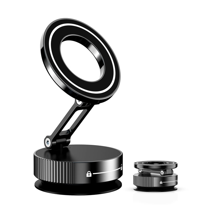 Vacuum Magnetic Phone Holder for Car,Vacuum Suction Phone Mount,Magsafe Car Mount for iPhone, Full Metal Body,Folding Holder for iPhone and Android