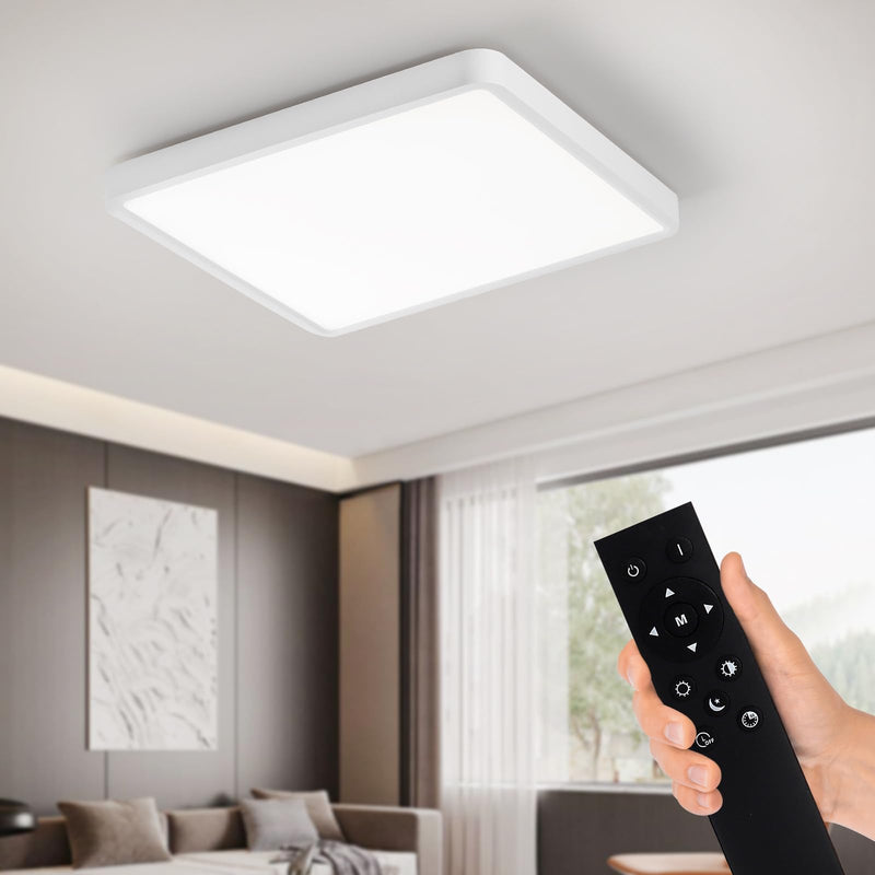 LED Ceiling Light Fixture with Remote Contro 12Inch 36W Flush Mount Close to Ceiling Lights 3000K-6500K Light Color Changeable Slim Modern Ceiling Lamp for Bedroom Kitchen Dining room Entryway White-A