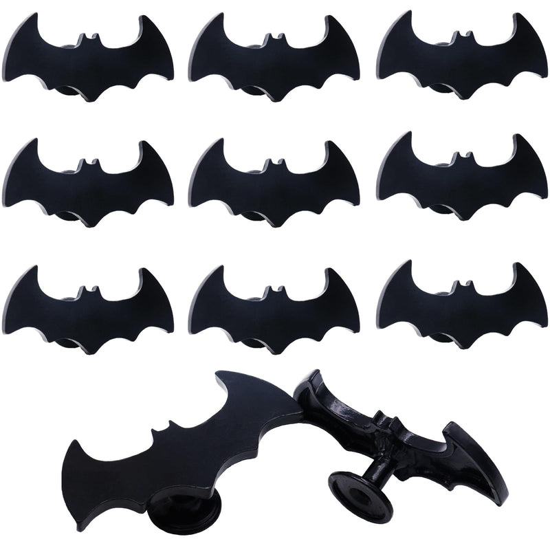 10 Pack Bat Cabinets Knobs, Single Hole Pull Handle for Drawer, Wardrobes, Bookcases, Dresser, Closets, Hardware Furniture Decoration (Rustic, Black) Black 10 Pack Rustic