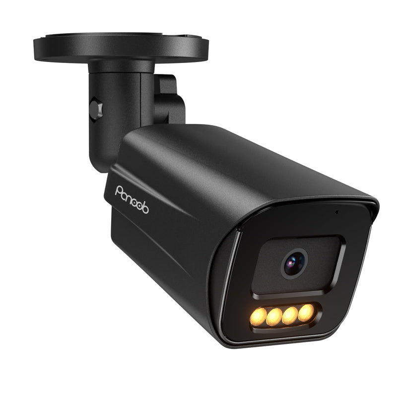 4K PoE IP Bullet Camera with Smart Color Night Vision, 8MP Wired Video Surveillance Security IP PoE Camera Indoor/Outdoor, AI Human/Vehicle Dtection, Two-Way Audio, Black, PB65A3-8MDL
