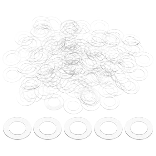 M METERXITY 200-Pack M12 PVC Flat Washers, 12mm ID 20mm OD 1mm Thick Clear Plain Plastic Washer Grommets for Door Handle/Automotive/Bathroom Hardware Replacement, Sealing Spacer Gasket Ring M12x20mm