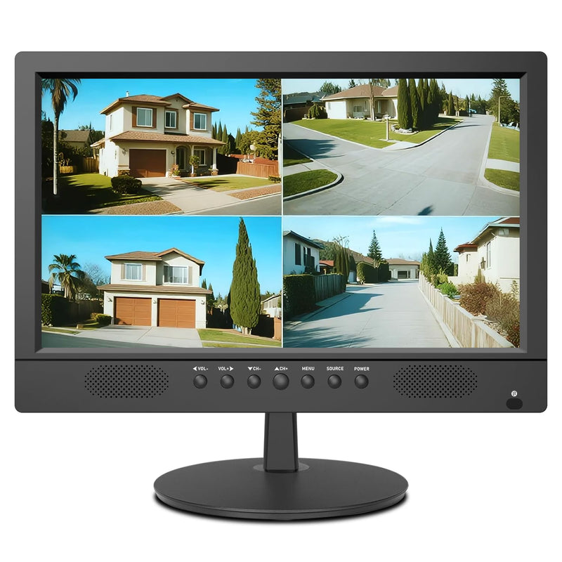 16inch Security Monitor,Wall-Mounted Monitors Supports USB/Full Format Video Playback,CCTV Monitors with AV/HDMI Input/VGA/BNC,Built-in Speaker,Remote Control