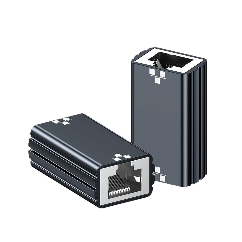 FINEANDENG 2 PCS Gigabit RJ45 Network Coupler RJ45 Female to Female 8P8C Straight Through Ethernet Cable Connector for Routers,Laptops,Switches,Computers,etc