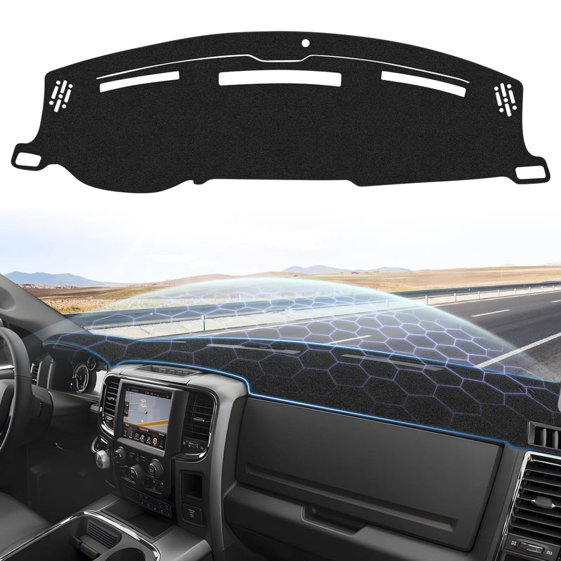 Dash Cover for 2010-2018 Dodge Ram 1500 2500 3500 Dashboard Cover Mat for Ram Suede Dash Mat Accessories Sun Shade Nonslip Mesh Protector No Glare(Without Hud) 10-18 Dodge Ram Dash Cover
