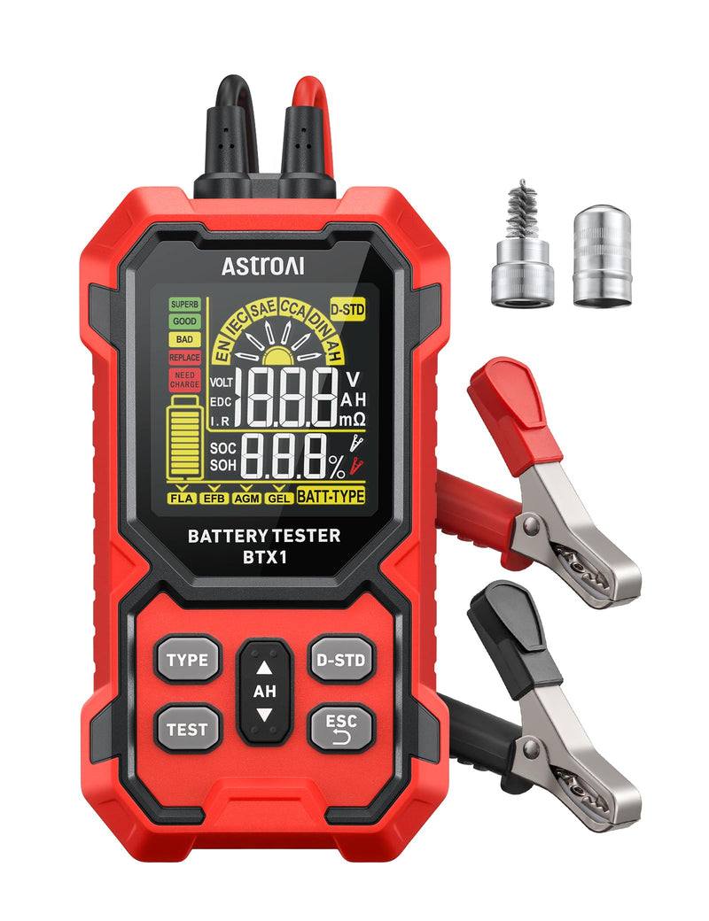 AstroAI Car Battery Tester, 12V/24V Digital Automotive Meter Diagnostic Tool Accurate,100-2000 CCA Load Capacity, Alternator Analyzer, for Preventive Maintenance Truck, RV, Marine Vehicle, and More