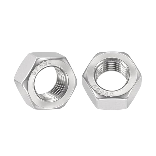 5pcs Hex Nuts - [1"-8] 304 Stainless Steel 18-8 (A2-70) Hardware Nuts for Mechanical Repair & Assembly, Standard Inch Coarse Thread Nut, Bright Finish, Silver 1"-8 5