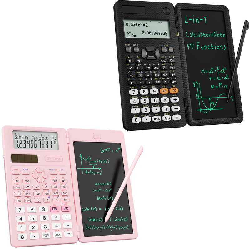 991ES and Pink 82MS Scientific Calculator for School with Notepad