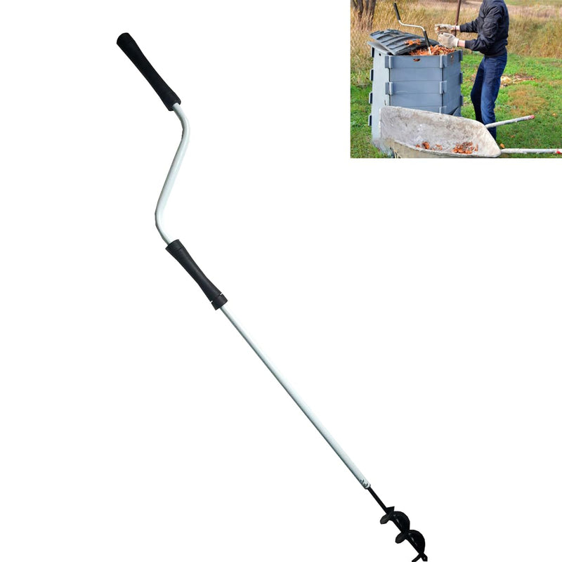 Compost Aerator, 110CM Length Compost Turner Iron Composting Accessories - Manual Turners for Compos Bins and Garbage Decomposition, Rustproof and Durable