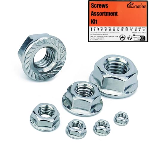 5/16-18 Grade 8 Zinc Plated Carbon Steel Serrated Flange Hex Nuts, 50 PCS in Plastic Box 5/16"-18