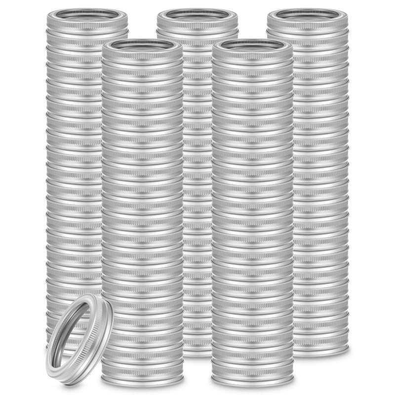 100 Pieces Regular Mouth Canning Rings, 70mm Mason Jar Split-Type Seals Metal Replacement Rings Reusable Leak Proof Replacement Bands for Mason Jars (Silver) 100